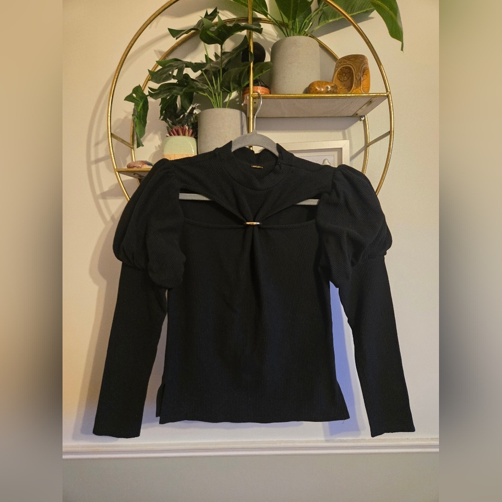 Cult Gaia Puff Sleeve Cutout Blouse - Picture 4 of 7